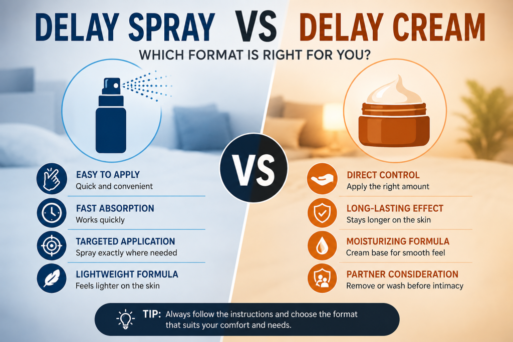 Delay spray vs delay cream comparison for men